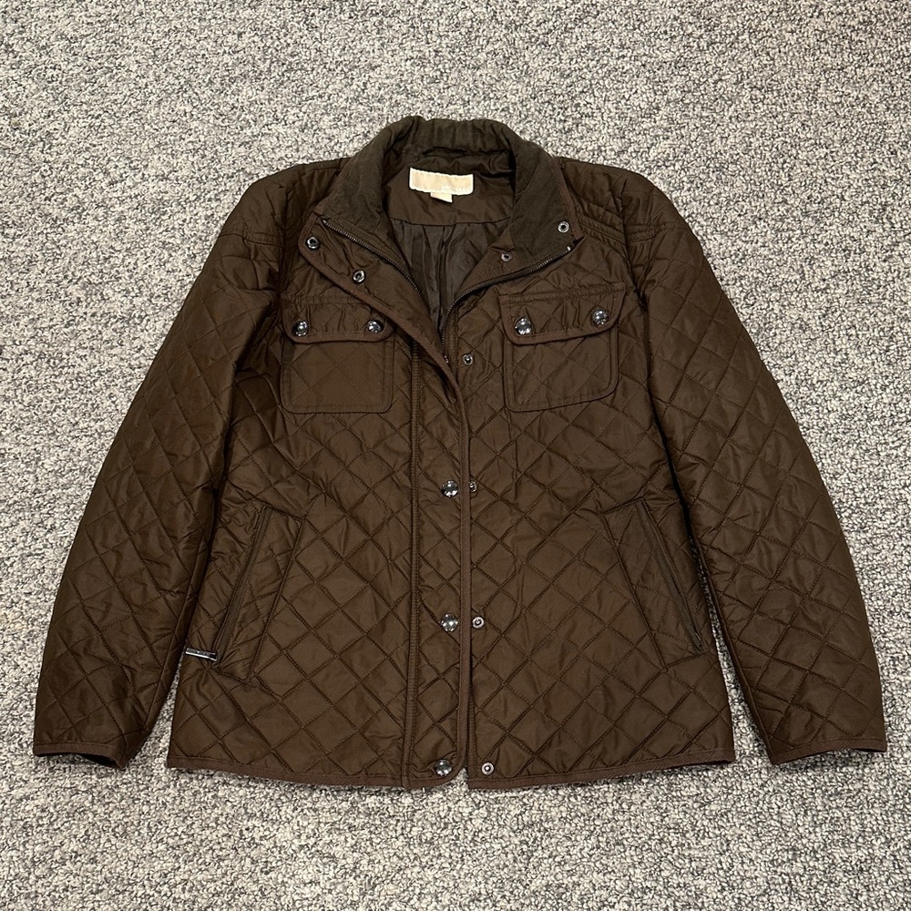 Michael Kors Quilted Dark Brown Jacket
